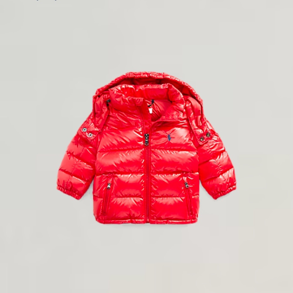 Toddler water repellent red down jacket size 18 months in great condition